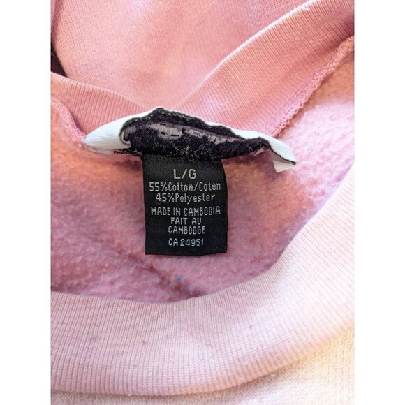 Vintage Womens Large Sweatshirt Kitty Cat Face Powder Pink Sparkle Puffy Paint - Picture 7 of 12